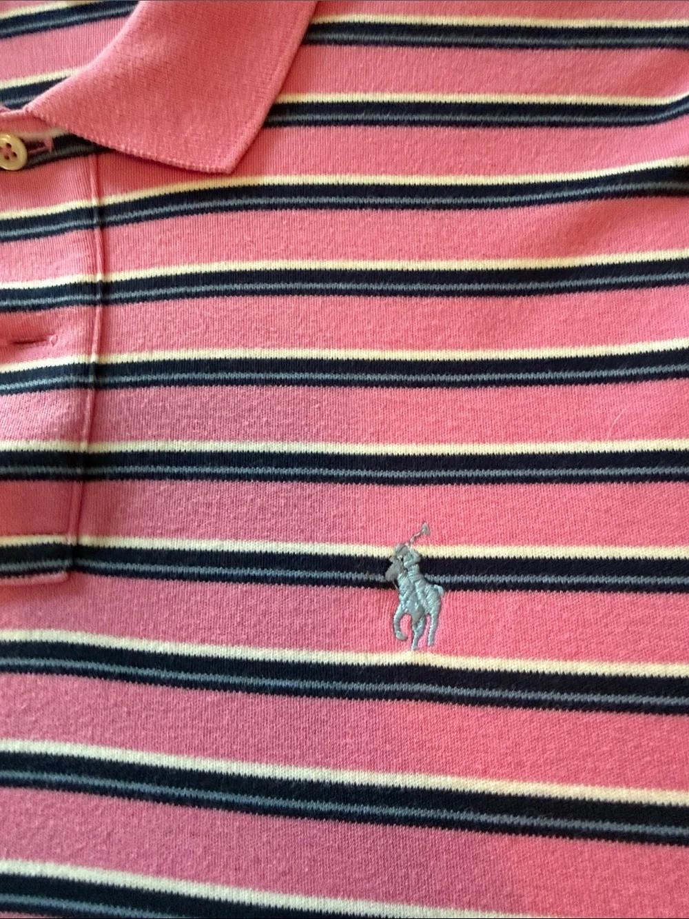 Polo by Ralph Lauren Pink Navy Striped Polo Shirt